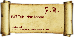 Fáth Marianna névjegykártya