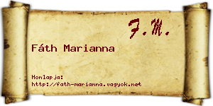 Fáth Marianna névjegykártya